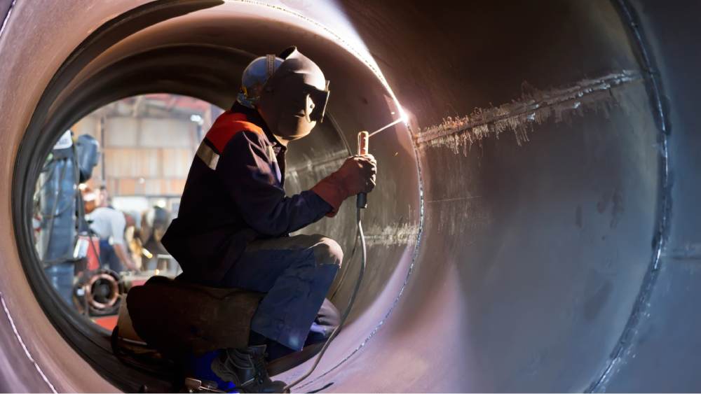 Un tuyauteur en train de réparer un tuyau