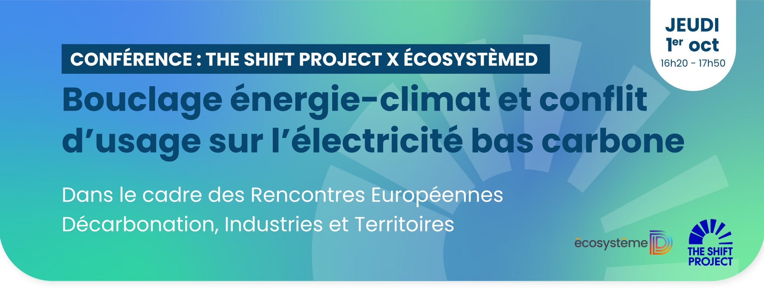 Participez à la conférence « Bouclage énergie-climat et conflit d’usage sur l’électricité bas carbone »